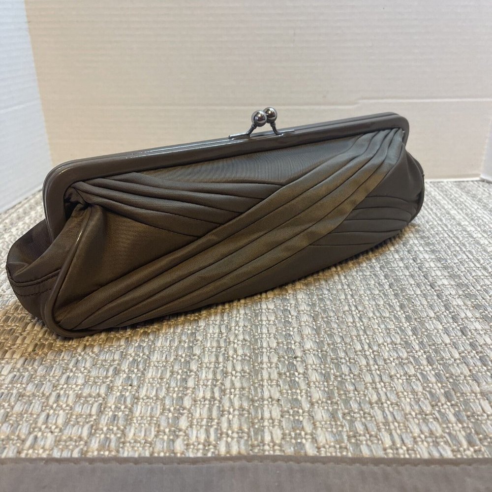 Simply Vera Wang Evening Clutch Bag Mocha Brown Tuxedo Purse Preowned Never Used - Picture 4 of 10